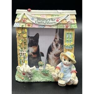 VINTAGE CALICO KITTENS FRAME " YOU'RE THE CATS MEOW Resin Picture Frame New